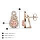 3 - Jovita 2.08 ctw (6.00 mm) Morganite and Natural Round Diamond Halo Dangle Stud Earrings 