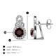 3 - Jovita 2.34 ctw (6.00 mm) Red Garnet and Natural Round Diamond Halo Dangle Stud Earrings 