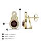 3 - Jovita 2.34 ctw (6.00 mm) Red Garnet and Natural Round Diamond Halo Dangle Stud Earrings 