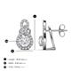 3 - Jovita 2.44 ctw (6.00 mm) White Sapphire and Natural Round Diamond Halo Dangle Stud Earrings 