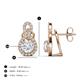 3 - Jovita 2.44 ctw (6.00 mm) White Sapphire and Natural Round Diamond Halo Dangle Stud Earrings 
