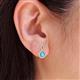 4 - Jovita 2.30 ctw (6.00 mm) Blue Topaz and Natural Round Diamond Halo Dangle Stud Earrings 