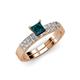 4 - Fenice London Blue Topaz and Diamond Bridal Set Ring 