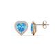 1 - Ember 3.44 ctw (7.00 mm) Heart Shape Blue Topaz and Round Natural Diamond Halo Stud Earrings 