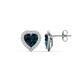 1 - Ember 3.44 ctw (7.00 mm) Heart Shape London Blue Topaz and Round Natural Diamond Halo Stud Earrings 