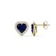 1 - Ember 3.14 ctw (7.00 mm) Heart Shape Created Blue Sapphire and Round Natural Diamond Halo Stud Earrings 