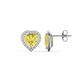 1 - Ember 2.84 ctw (7.00 mm) Heart Shape Created Yellow Sapphire and Round Natural Diamond Halo Stud Earrings 