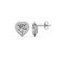 1 - Ember 2.44 ctw (7.00 mm) Heart Shape Moissanite and Round Natural Diamond Halo Stud Earrings 