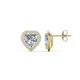 1 - Ember 2.44 ctw (7.00 mm) Heart Shape Moissanite and Round Natural Diamond Halo Stud Earrings 