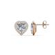 1 - Ember 2.44 ctw (7.00 mm) Heart Shape Moissanite and Round Natural Diamond Halo Stud Earrings 
