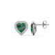 1 - Ember 3.14 ctw (7.00 mm) Heart Shape Lab Created Alexandrite and Round Natural Diamond Halo Stud Earrings 