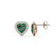 1 - Ember 3.14 ctw (7.00 mm) Heart Shape Lab Created Alexandrite and Round Natural Diamond Halo Stud Earrings 