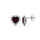 1 - Ember 3.24 ctw (7.00 mm) Heart Shape Red Garnet and Round Natural Diamond Halo Stud Earrings 