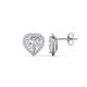 1 - Ember 2.84 ctw (7.00 mm) Heart Shape Created White Sapphire and Round Natural Diamond Halo Stud Earrings 