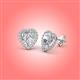 3 - Ember 2.44 ctw (7.00 mm) Heart Shape Moissanite and Round Natural Diamond Halo Stud Earrings 