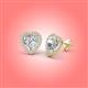 3 - Ember 2.44 ctw (7.00 mm) Heart Shape Moissanite and Round Natural Diamond Halo Stud Earrings 