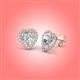 3 - Ember 2.44 ctw (7.00 mm) Heart Shape Moissanite and Round Natural Diamond Halo Stud Earrings 