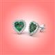 3 - Ember 3.14 ctw (7.00 mm) Heart Shape Lab Created Alexandrite and Round Natural Diamond Halo Stud Earrings 