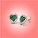 3 - Ember 3.14 ctw (7.00 mm) Heart Shape Lab Created Alexandrite and Round Natural Diamond Halo Stud Earrings 