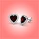 3 - Ember 3.24 ctw (7.00 mm) Heart Shape Red Garnet and Round Natural Diamond Halo Stud Earrings 