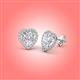 3 - Ember 2.84 ctw (7.00 mm) Heart Shape Created White Sapphire and Round Natural Diamond Halo Stud Earrings 