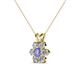 3 - Akina 0.80 ctw (3.80mm) Tanzanite and Round Natural Diamond Floral Halo Pendant 