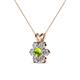 3 - Akina 0.83 ctw (3.80mm) Peridot and Round Natural Diamond Floral Halo Pendant 