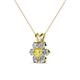 3 - Akina 0.81 ctw (3.80mm) Yellow Sapphire and Round Natural Diamond Floral Halo Pendant 
