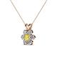3 - Akina 0.81 ctw (3.80mm) Yellow Sapphire and Round Natural Diamond Floral Halo Pendant 