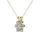 3 - Akina 0.80 ctw (3.80mm) Round Natural Diamond Floral Halo Pendant 