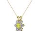 3 - Akina 0.80 ctw (3.80mm) Yellow Diamond and Round Natural Diamond Floral Halo Pendant 