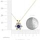 5 - Akina 0.81 ctw (3.80mm) Blue Sapphire and Round Natural Diamond Floral Halo Pendant 