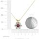 5 - Akina 0.81 ctw (3.80mm) Ruby and Round Natural Diamond Floral Halo Pendant 