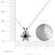 5 - Akina 0.81 ctw (3.80mm) Black Diamond and Round Natural Diamond Floral Halo Pendant 
