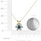 5 - Akina 0.80 ctw (3.80mm) Blue Diamond and Round Natural Diamond Floral Halo Pendant 