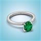 2 - Jenna 1.65 ct (9x7 mm) Oval Cut Lab Created Emerald Solitaire Engagement Ring 