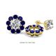 1 - Serena 1.89 ctw (3.00 mm) Round Blue Sapphire Jackets Earrings 