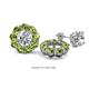 1 - Serena 2.08 ctw (3.00 mm) Round Peridot Jackets Earrings 