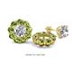 1 - Serena 2.08 ctw (3.00 mm) Round Peridot Jackets Earrings 