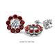 1 - Serena 2.08 ctw (3.00 mm) Round Red Garnet Jackets Earrings 