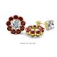 1 - Serena 2.08 ctw (3.00 mm) Round Red Garnet Jackets Earrings 