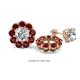 1 - Serena 2.08 ctw (3.00 mm) Round Red Garnet Jackets Earrings 