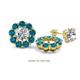1 - Serena 1.80 ctw (3.00 mm) Round Blue Diamond Jackets Earrings 