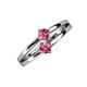3 - Ria 0.40 ctw (4.00 mm) Round Pink Tourmaline Split Shank 2 Stone Engagement Ring 