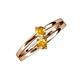 3 - Ria 0.40 ctw (4.00 mm) Round Citrine Split Shank 2 Stone Engagement Ring 