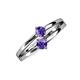 3 - Ria 0.40 ctw (4.00 mm) Round Iolite Split Shank 2 Stone Engagement Ring 