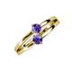 3 - Ria 0.40 ctw (4.00 mm) Round Iolite Split Shank 2 Stone Engagement Ring 