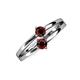 3 - Ria 0.64 ctw (4.00 mm) Round Red Garnet Split Shank 2 Stone Engagement Ring 