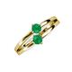 3 - Ria 0.50 ctw (4.00 mm) Round Emerald Split Shank 2 Stone Engagement Ring 