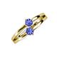 3 - Ria 0.48 ctw (4.00 mm) Round Tanzanite Split Shank 2 Stone Engagement Ring 